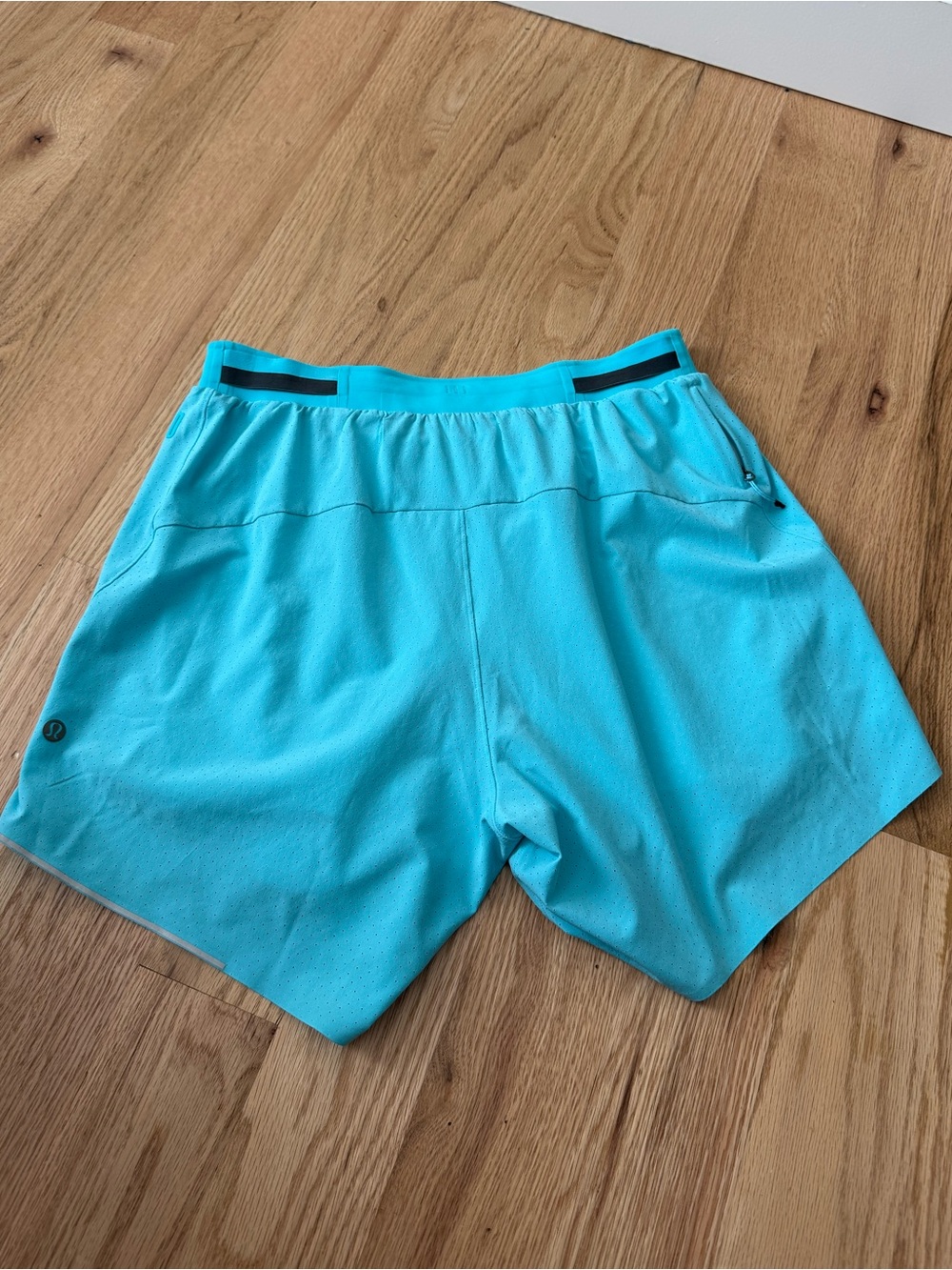 LIKE NEW Lululemon Men’s Fast and Free Lined Short 6" Electric Turquoise Medium